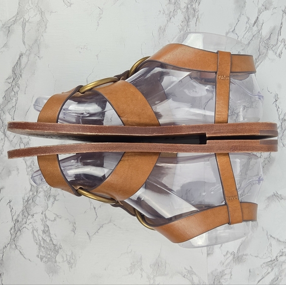 Polo Ralph Lauren Double O-Ring Leather Sandal Size 7.5 - Picture 4 of 11